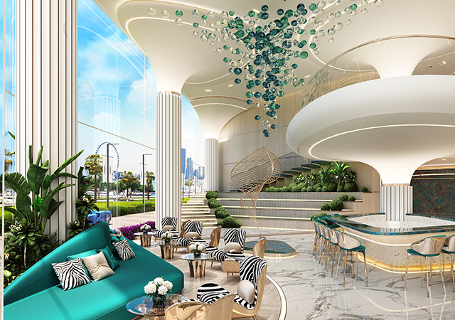 Damac Bay 1’s lobby ... inspired by the beauty of the sea.